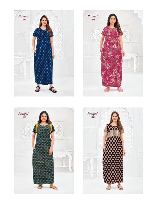 Pragati Vol 14 Pranjul Cotton Night Gowns Exporter Gujarat