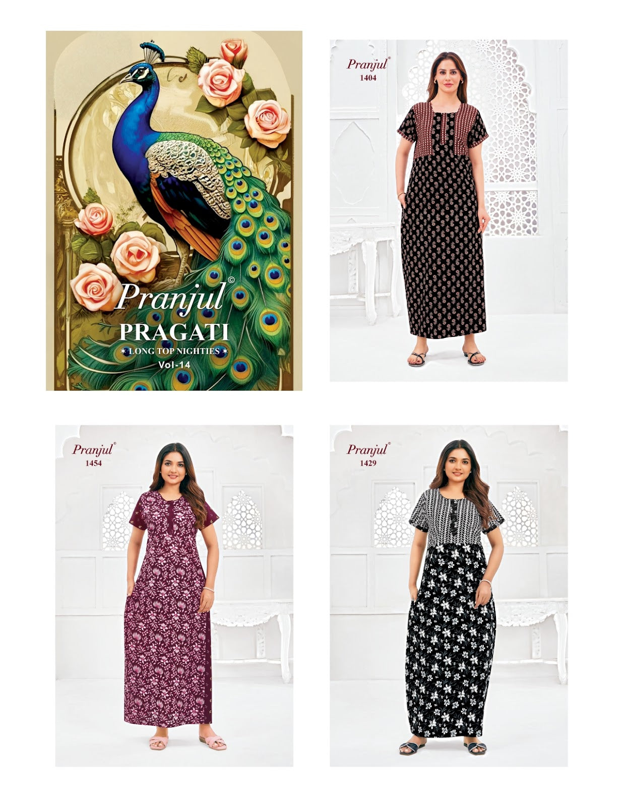 Pragati Vol 14 Pranjul Cotton Night Gowns Exporter Gujarat