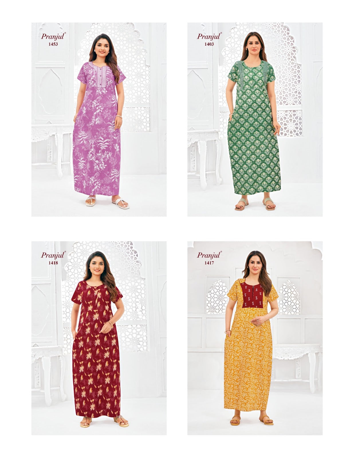 Pragati Vol 14 Pranjul Cotton Night Gowns Exporter Gujarat