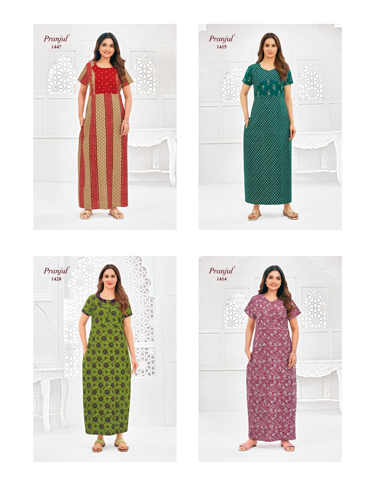 Pragati Vol 14 Pranjul Cotton Night Gowns Exporter Gujarat