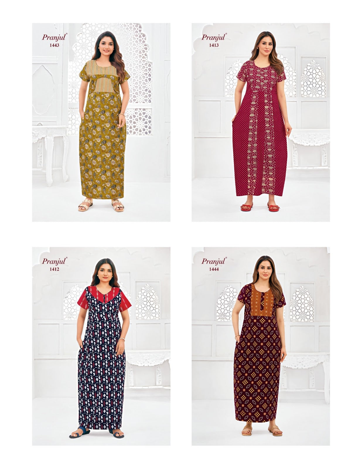 Pragati Vol 14 Pranjul Cotton Night Gowns Exporter Gujarat