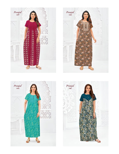 Pragati Vol 14 Pranjul Cotton Night Gowns Exporter Gujarat
