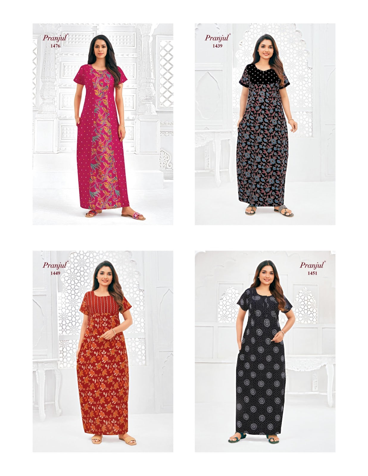 Pragati Vol 14 Pranjul Cotton Night Gowns Exporter Gujarat