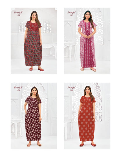 Pragati Vol 14 Pranjul Cotton Night Gowns Exporter Gujarat
