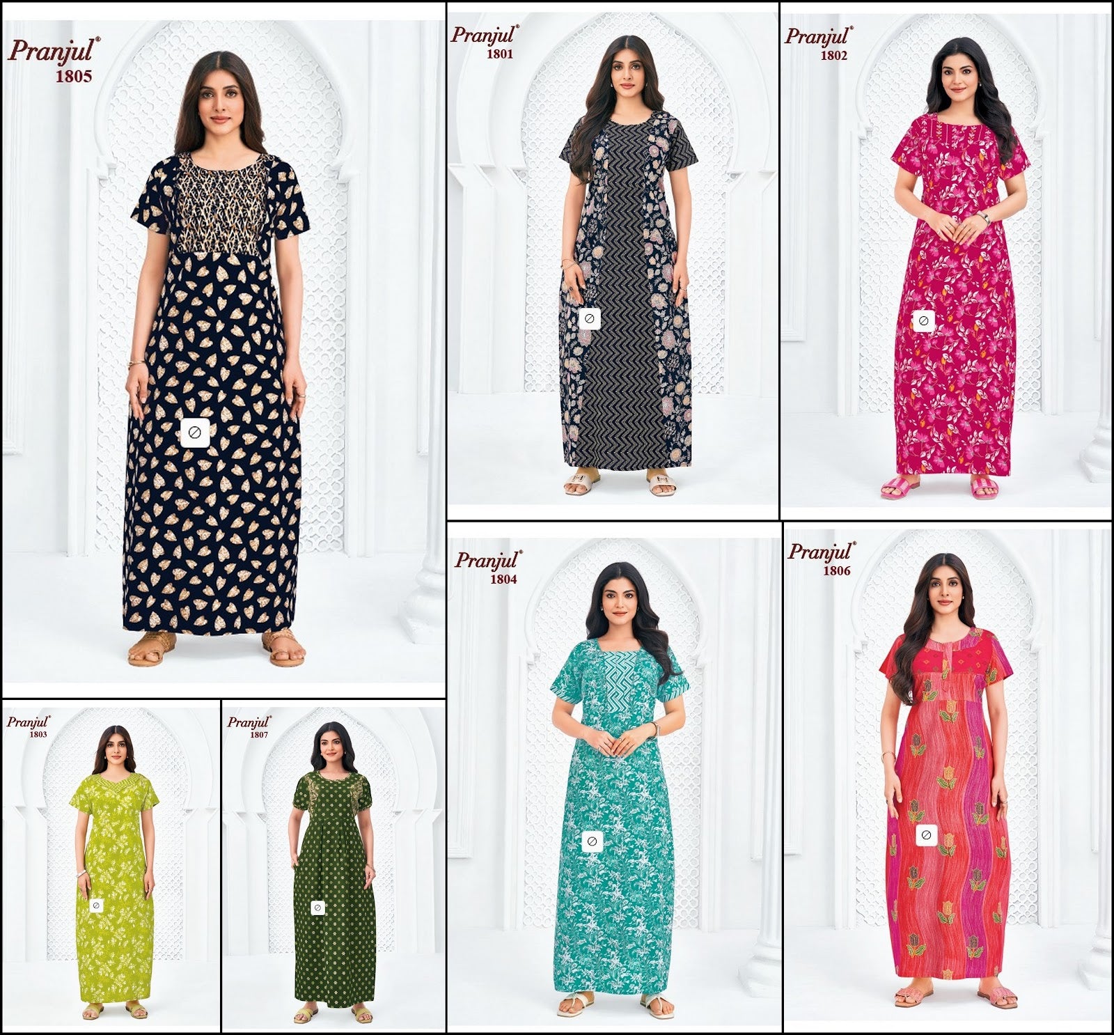 Pragati Vol 18 Pranjul Cotton Night Gowns Exporter India