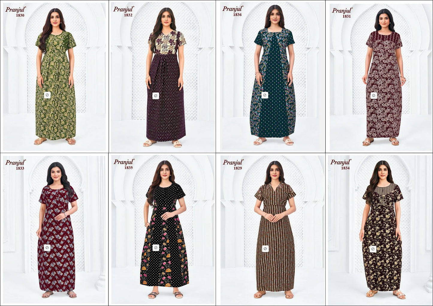 Pragati Vol 18 Pranjul Cotton Night Gowns Exporter India