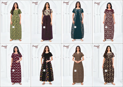 Pragati Vol 18 Pranjul Cotton Night Gowns Exporter India