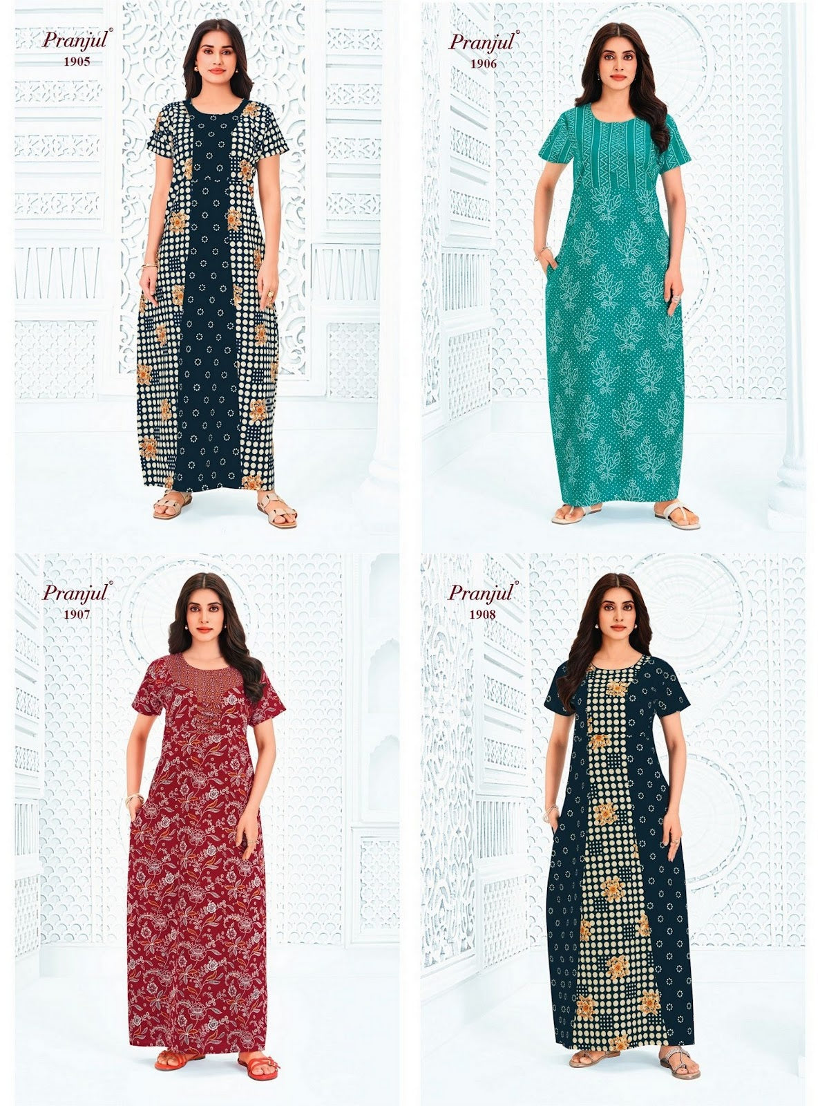 Pragati Vol 19 Pranjul Cotton Night Gowns Wholesale