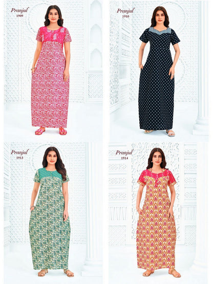 Pragati Vol 19 Pranjul Cotton Night Gowns Wholesale