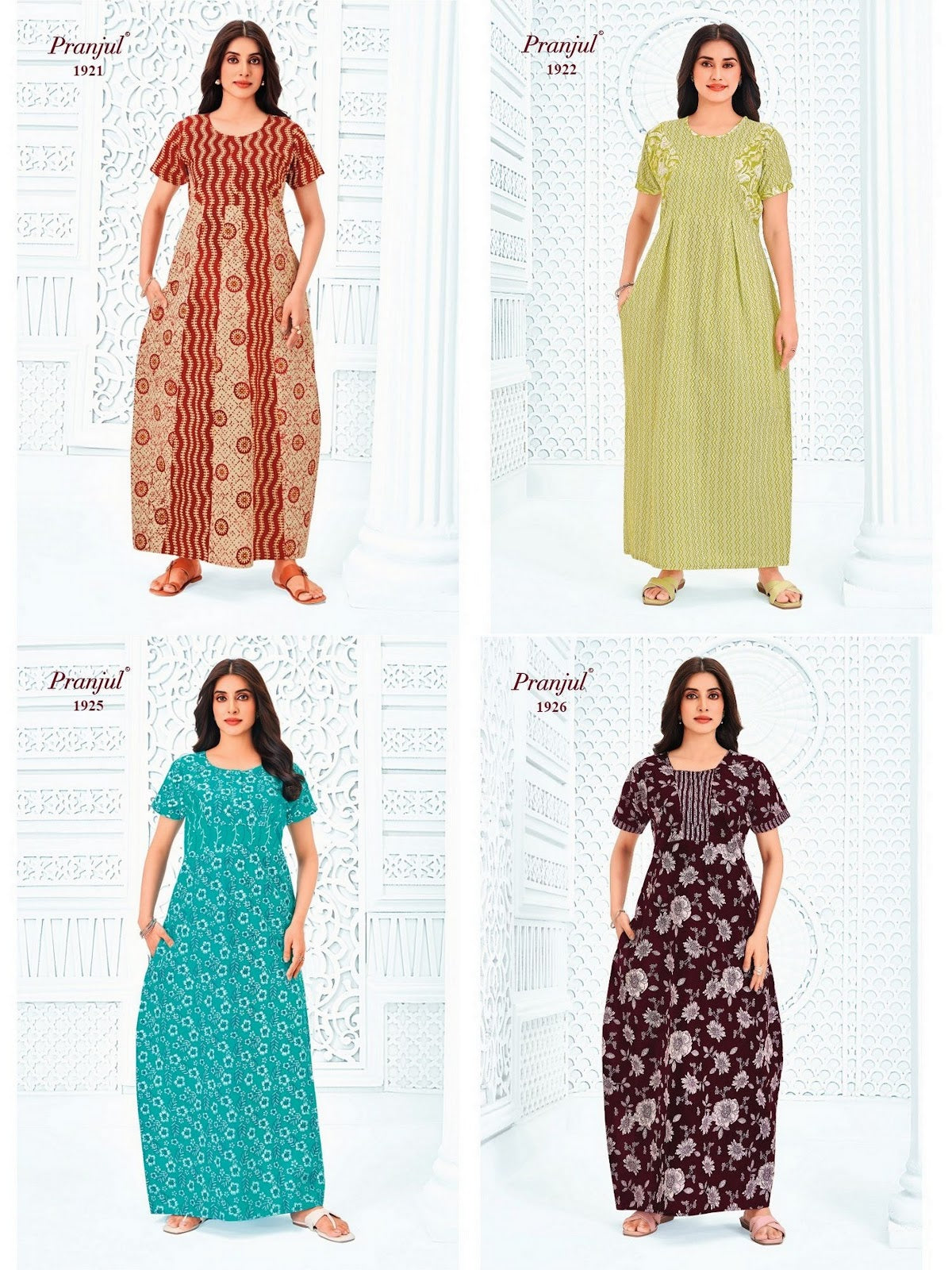 Pragati Vol 19 Pranjul Cotton Night Gowns Wholesale