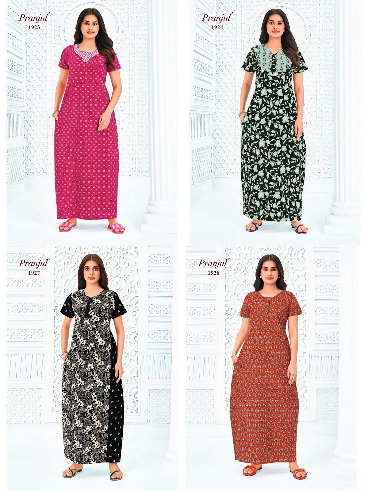 Pragati Vol 19 Pranjul Cotton Night Gowns Wholesale