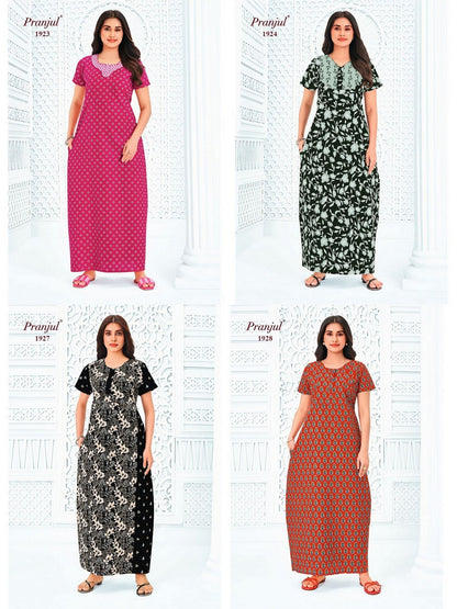 Pragati Vol 19 Pranjul Cotton Night Gowns Wholesale