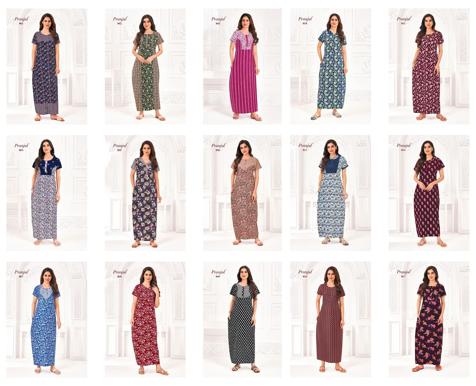 Vol 8 Pragati Pranjul Cotton Night Gowns Wholesale