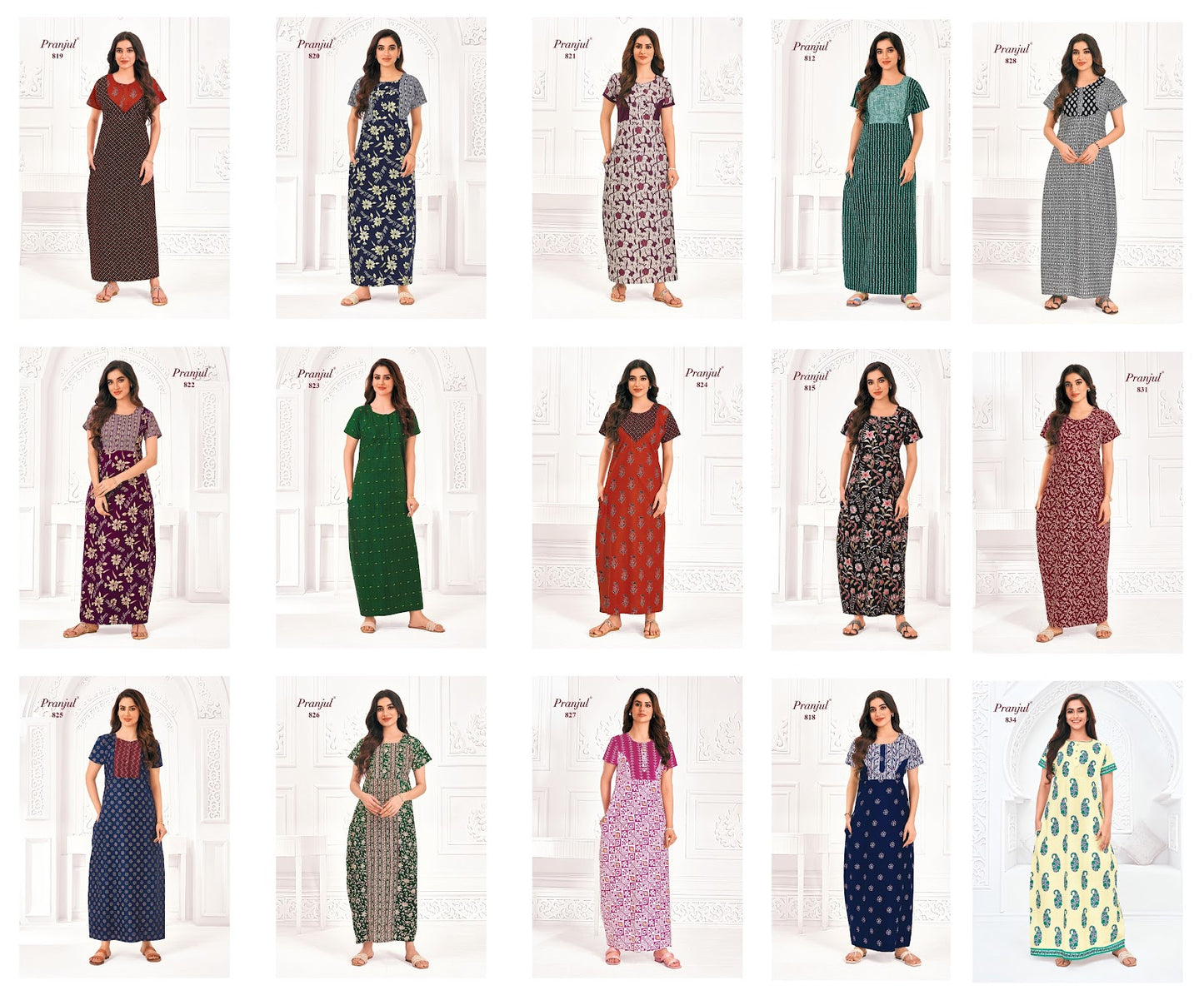 Vol 8 Pragati Pranjul Cotton Night Gowns Wholesale