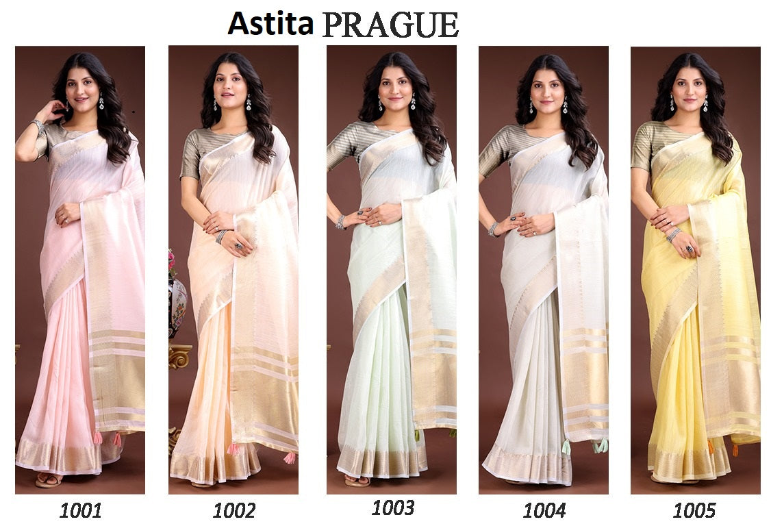 Prague 1001-1005 Astita Cotton Sarees Manufacturer Ahmedabad