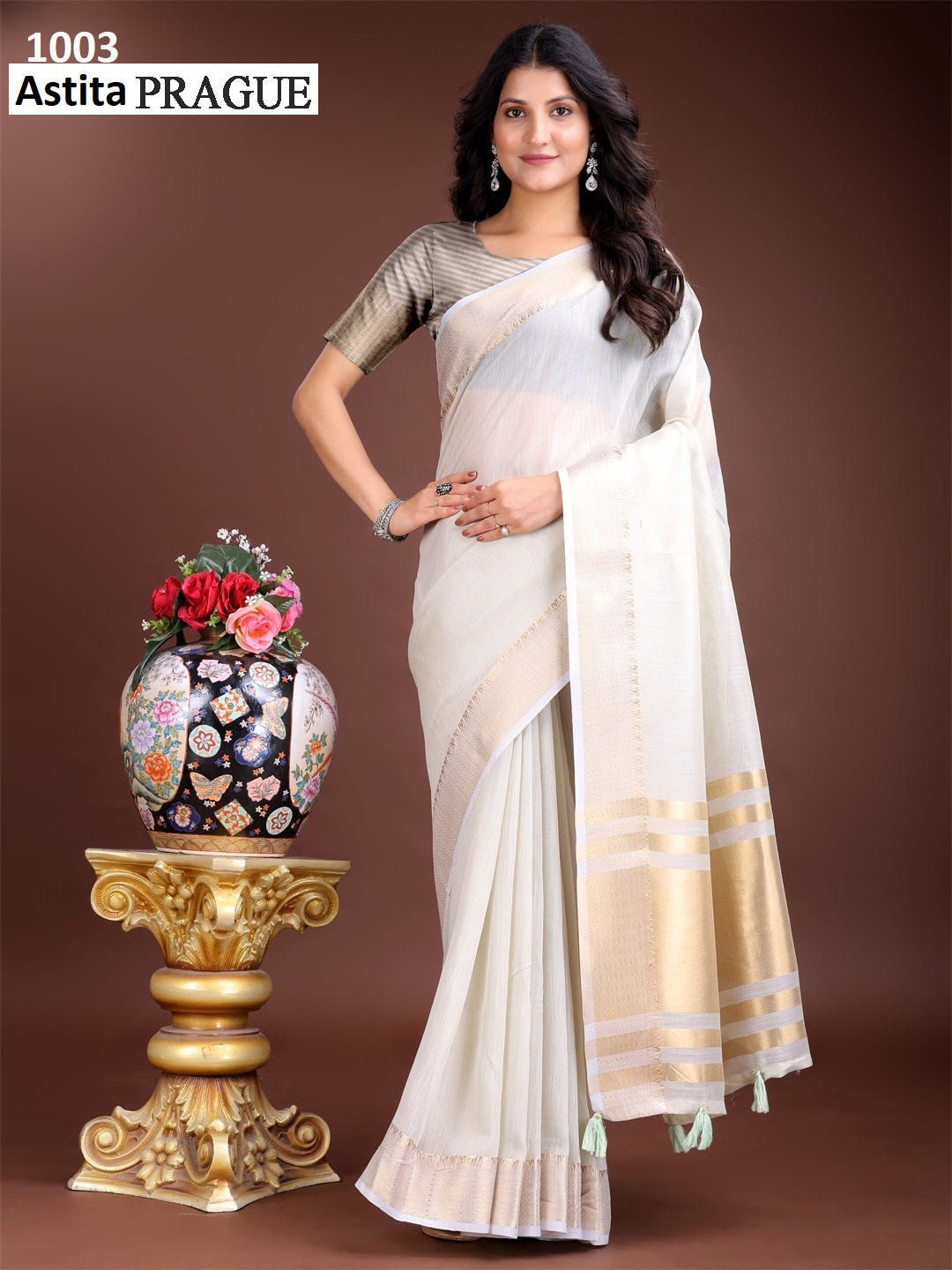 Prague 1001-1005 Astita Cotton Sarees Manufacturer Ahmedabad