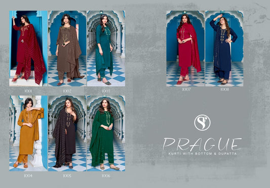 Prague Sweety Fashion Chinon Readymade Pant Style Suits Exporter India