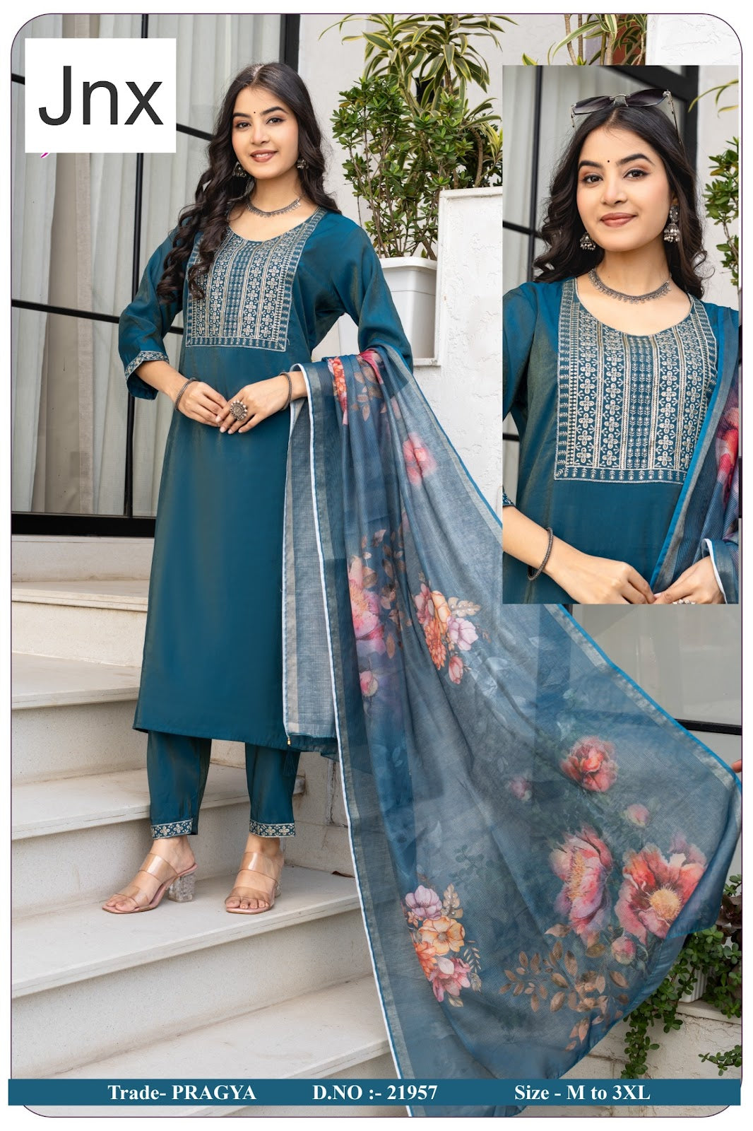 Pragya 241125 Jnx Roman Shimmer Readymade Pant Style Suits Manufacturer