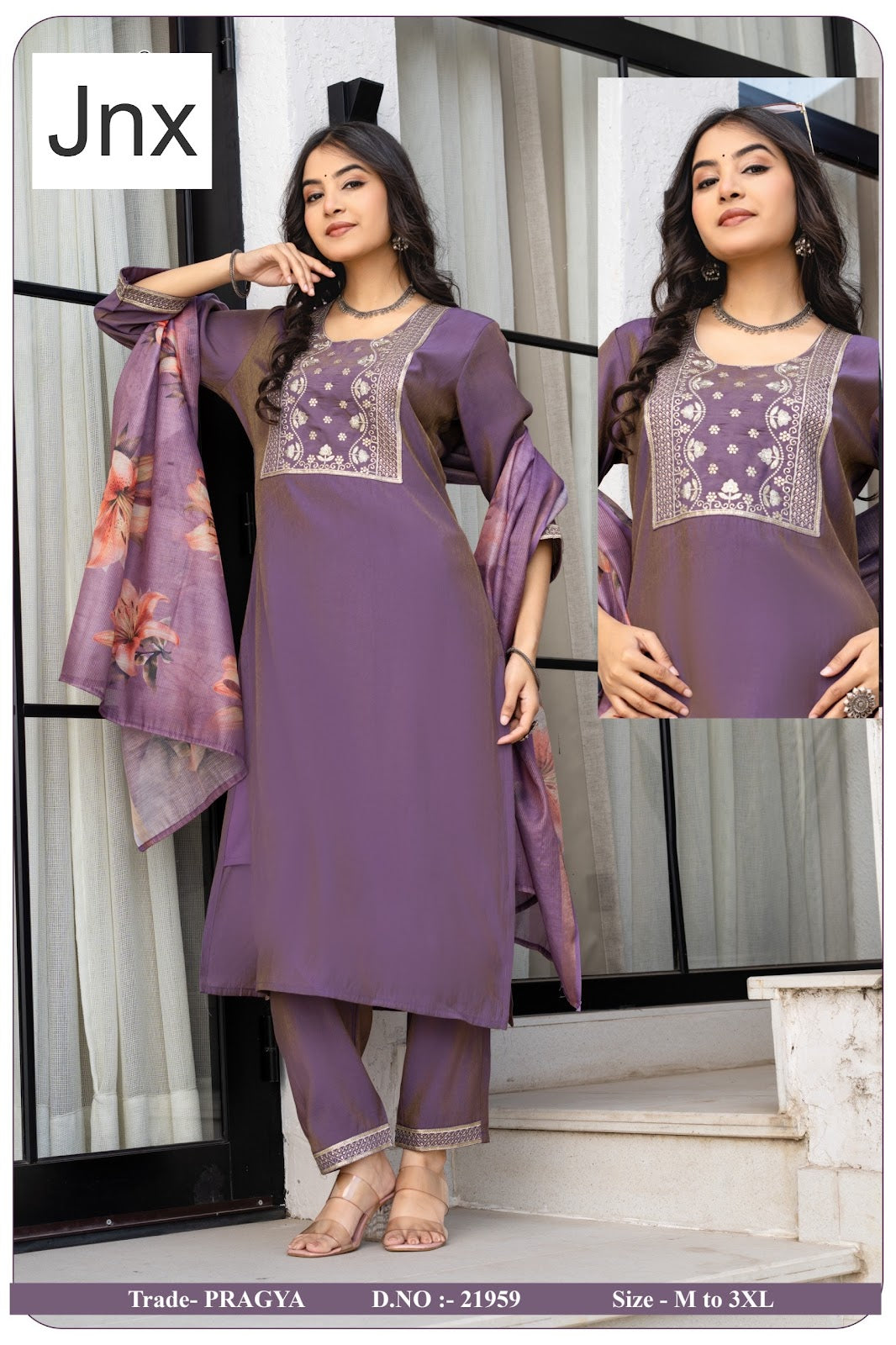 Pragya 241125 Jnx Roman Shimmer Readymade Pant Style Suits Manufacturer