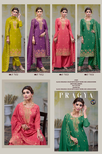 Pragya Four Dots Organza Pant Style Suits Manufacturer Ahmedabad