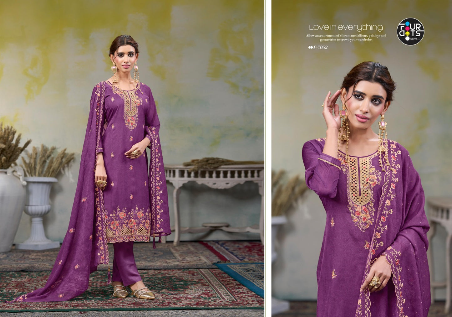 Pragya Four Dots Organza Pant Style Suits Manufacturer Ahmedabad
