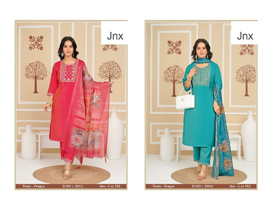 Pragya Jnx Roman Simmer Readymade Pant Style Suits Wholesaler