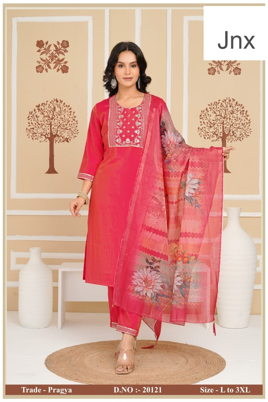 Pragya Jnx Roman Simmer Readymade Pant Style Suits Wholesaler