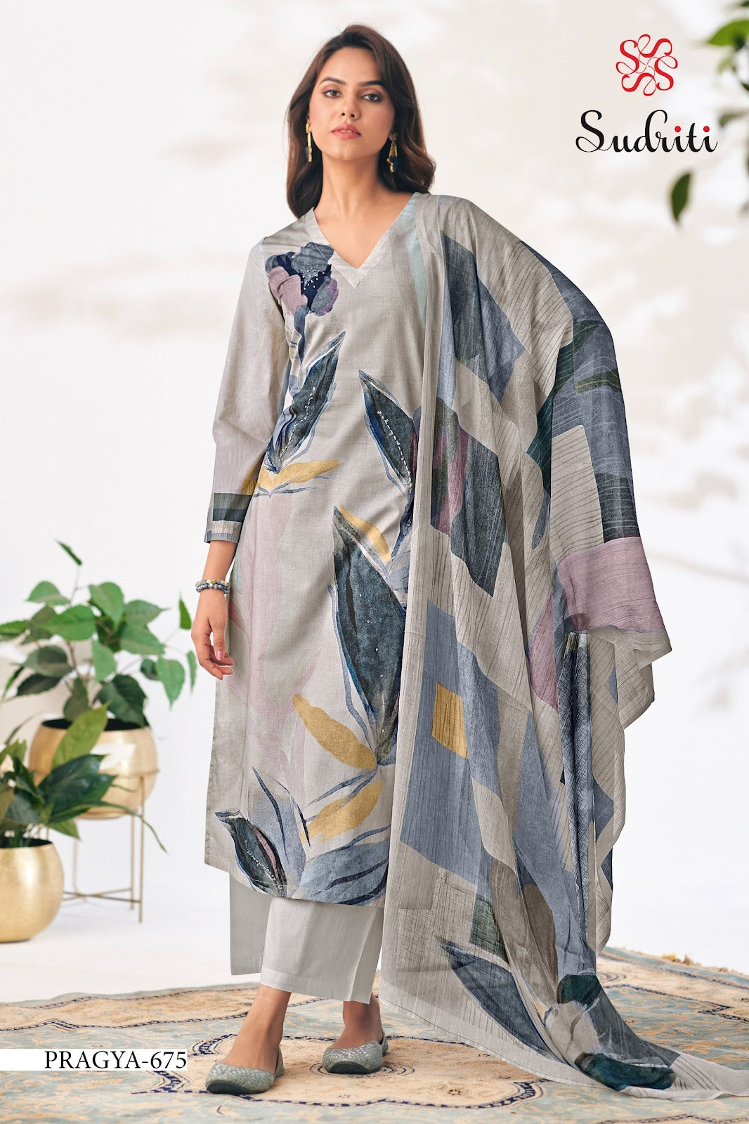 Pragya Sudriti Sahiba Cotton Lawn Pant Style Suits Exporter