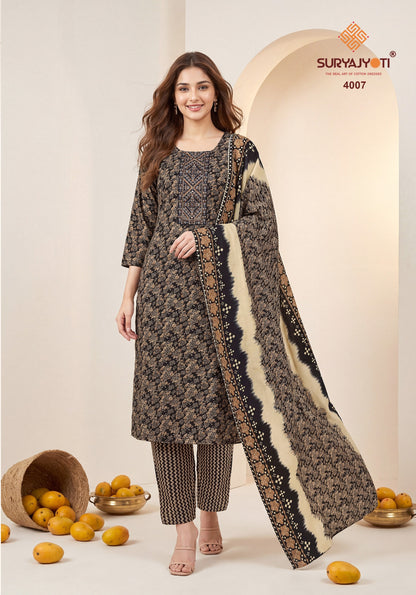 Pragya Vol 4 Suryajyoti Readymade Cotton Pant Suits Manufacturer India