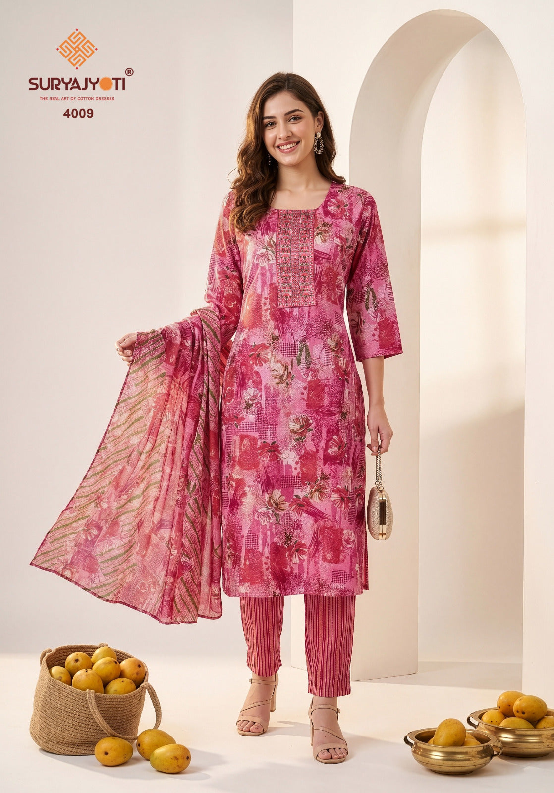 Pragya Vol 4 Suryajyoti Readymade Cotton Pant Suits Manufacturer India