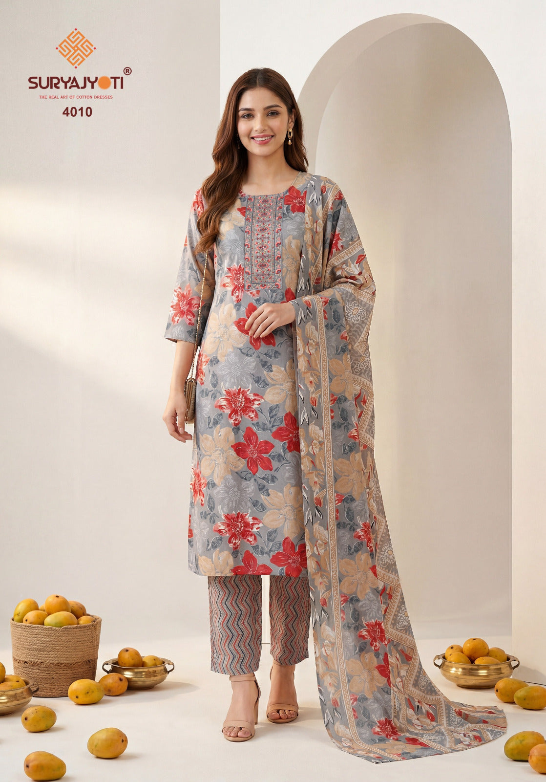 Pragya Vol 4 Suryajyoti Readymade Cotton Pant Suits Manufacturer India