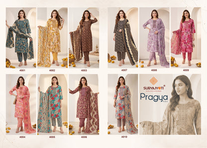 Pragya Vol 4 Suryajyoti Readymade Cotton Pant Suits Manufacturer India