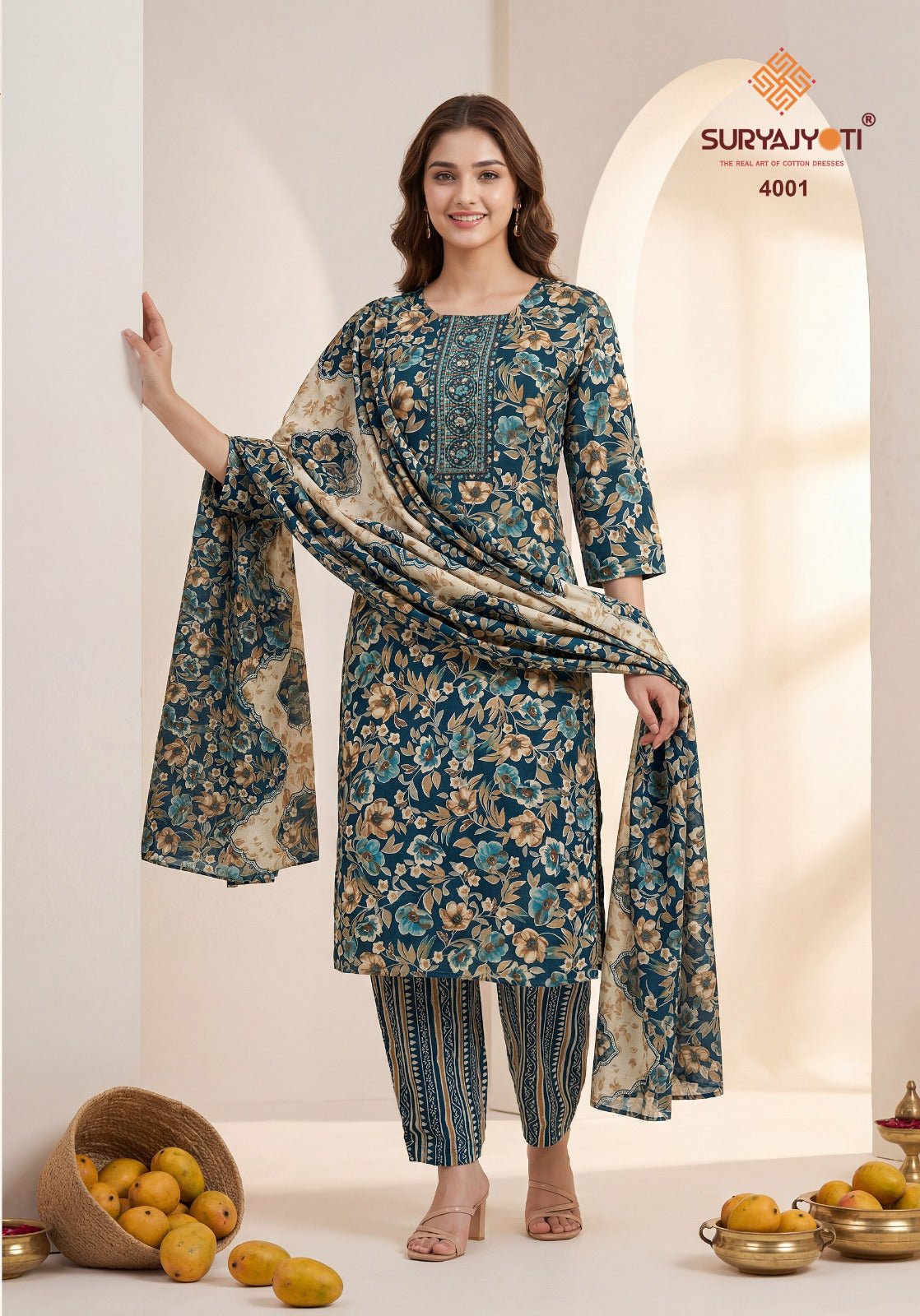 Pragya Vol 4 Suryajyoti Readymade Cotton Pant Suits Manufacturer India