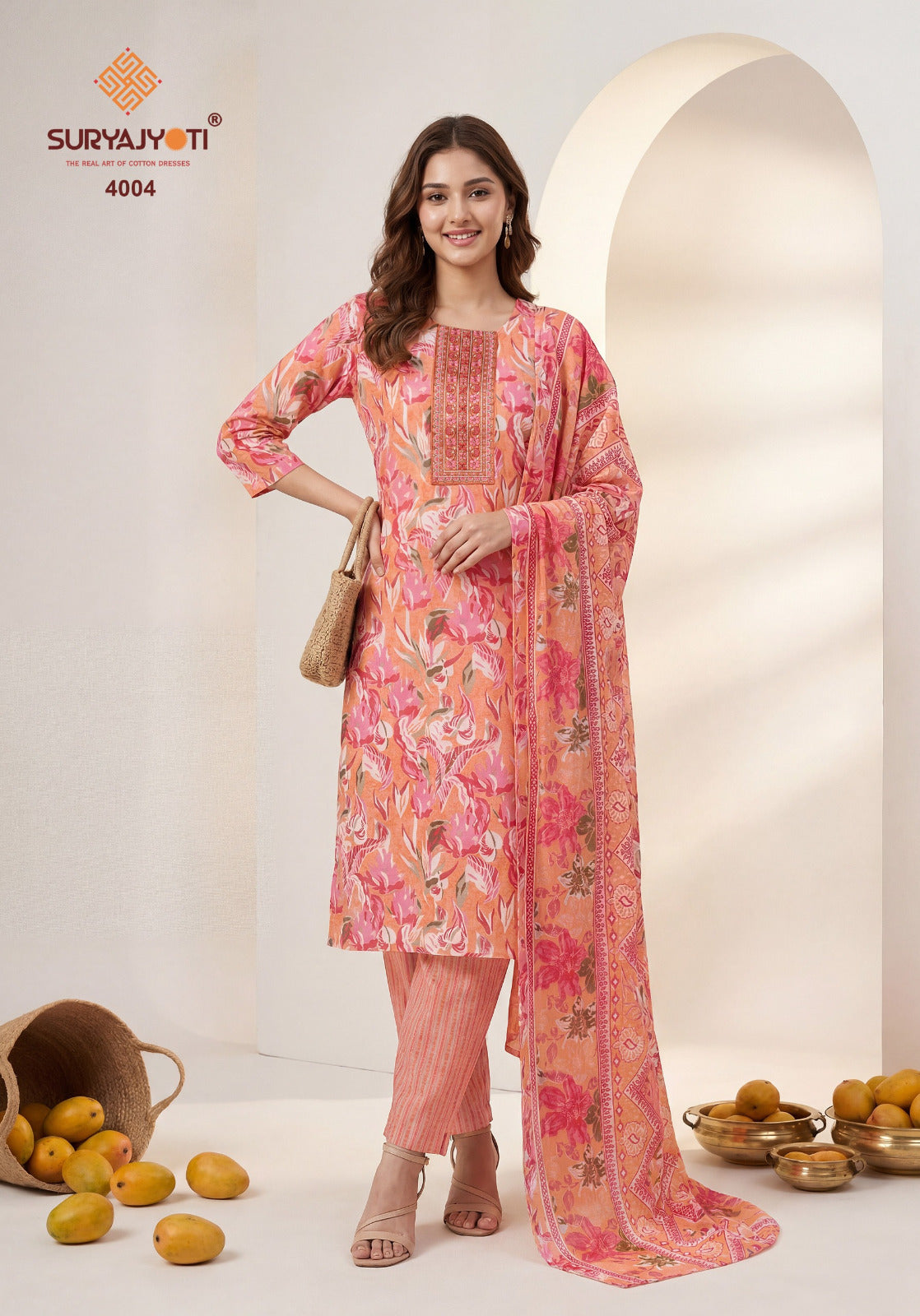 Pragya Vol 4 Suryajyoti Readymade Cotton Pant Suits Manufacturer India