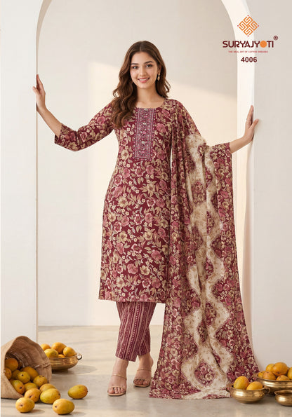 Pragya Vol 4 Suryajyoti Readymade Cotton Pant Suits Manufacturer India