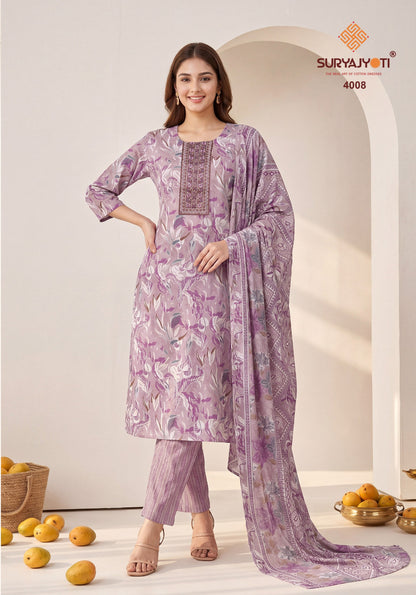 Pragya Vol 4 Suryajyoti Readymade Cotton Pant Suits Manufacturer India