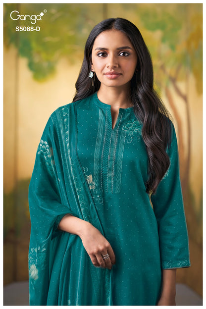 Prairie S5088 Ganga Cotton Satin Pant Style Suits Manufacturer Ahmedabad