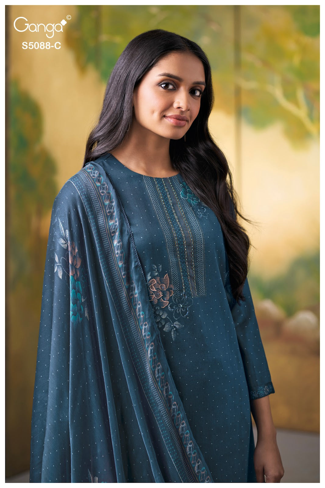 Prairie S5088 Ganga Cotton Satin Pant Style Suits Manufacturer Ahmedabad