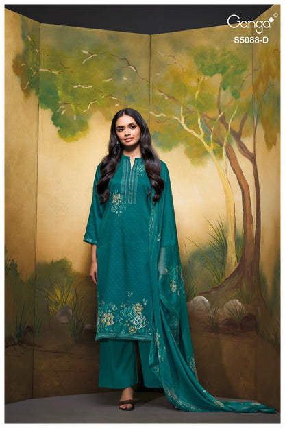 Prairie S5088 Ganga Cotton Satin Pant Style Suits Manufacturer Ahmedabad