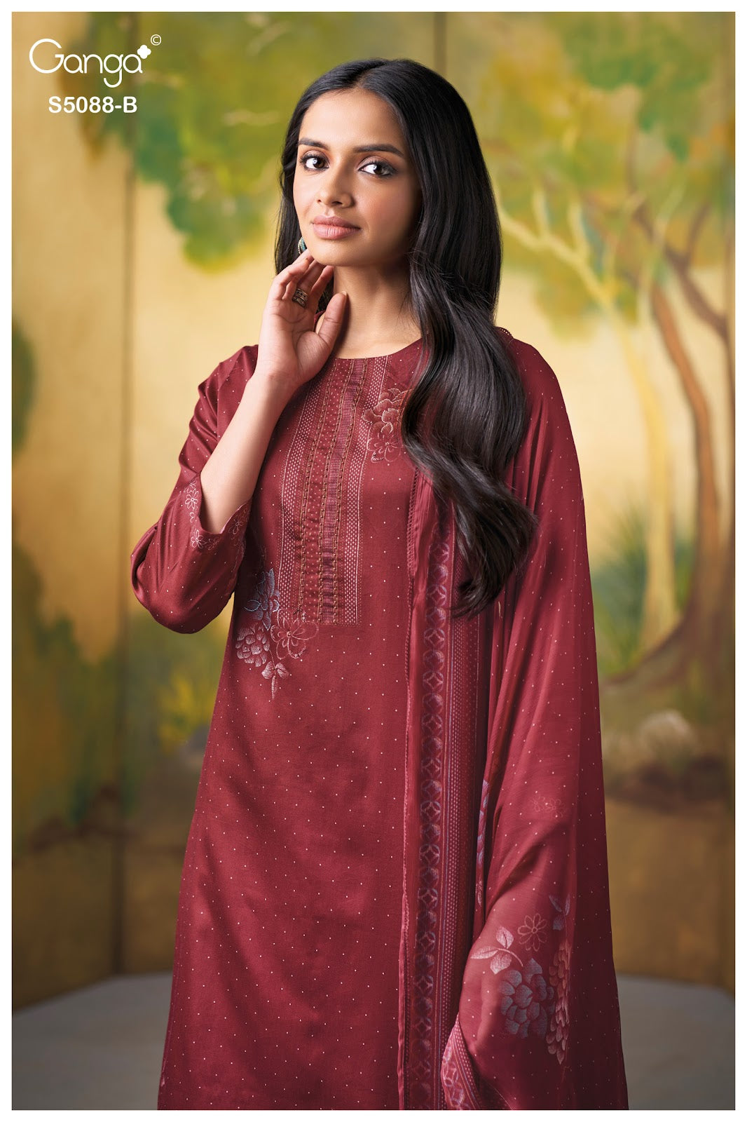 Prairie S5088 Ganga Cotton Satin Pant Style Suits Manufacturer Ahmedabad