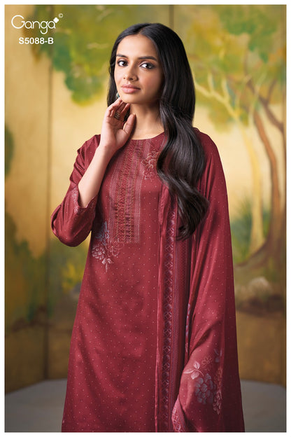 Prairie S5088 Ganga Cotton Satin Pant Style Suits Manufacturer Ahmedabad