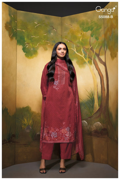 Prairie S5088 Ganga Cotton Satin Pant Style Suits Manufacturer Ahmedabad