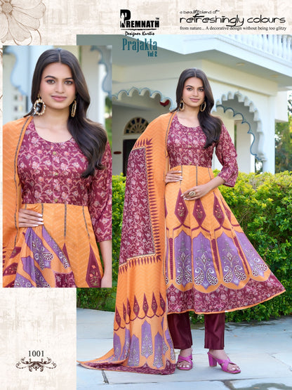 Prajakta Vol 2 Premnath Roman Readymade Anarkali Suits Wholesaler