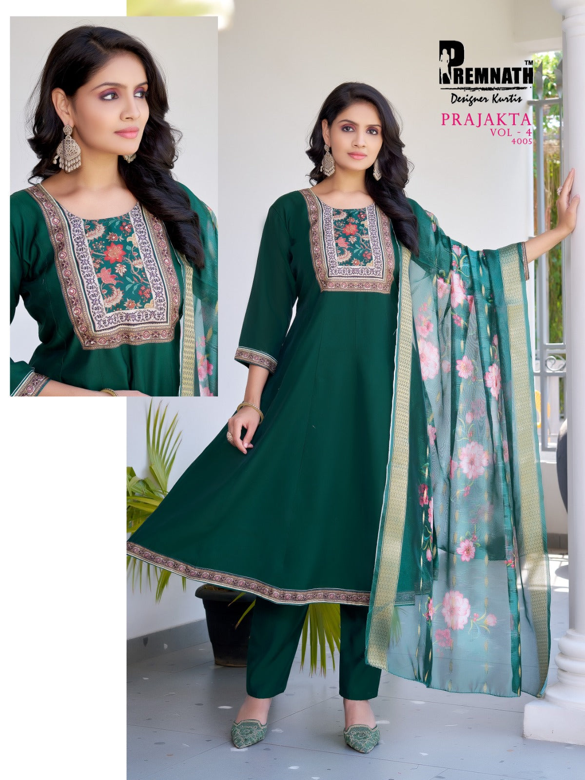 Prajakta Vol 4 Premnath Roman Silk Readymade Anarkali Suits Exporter