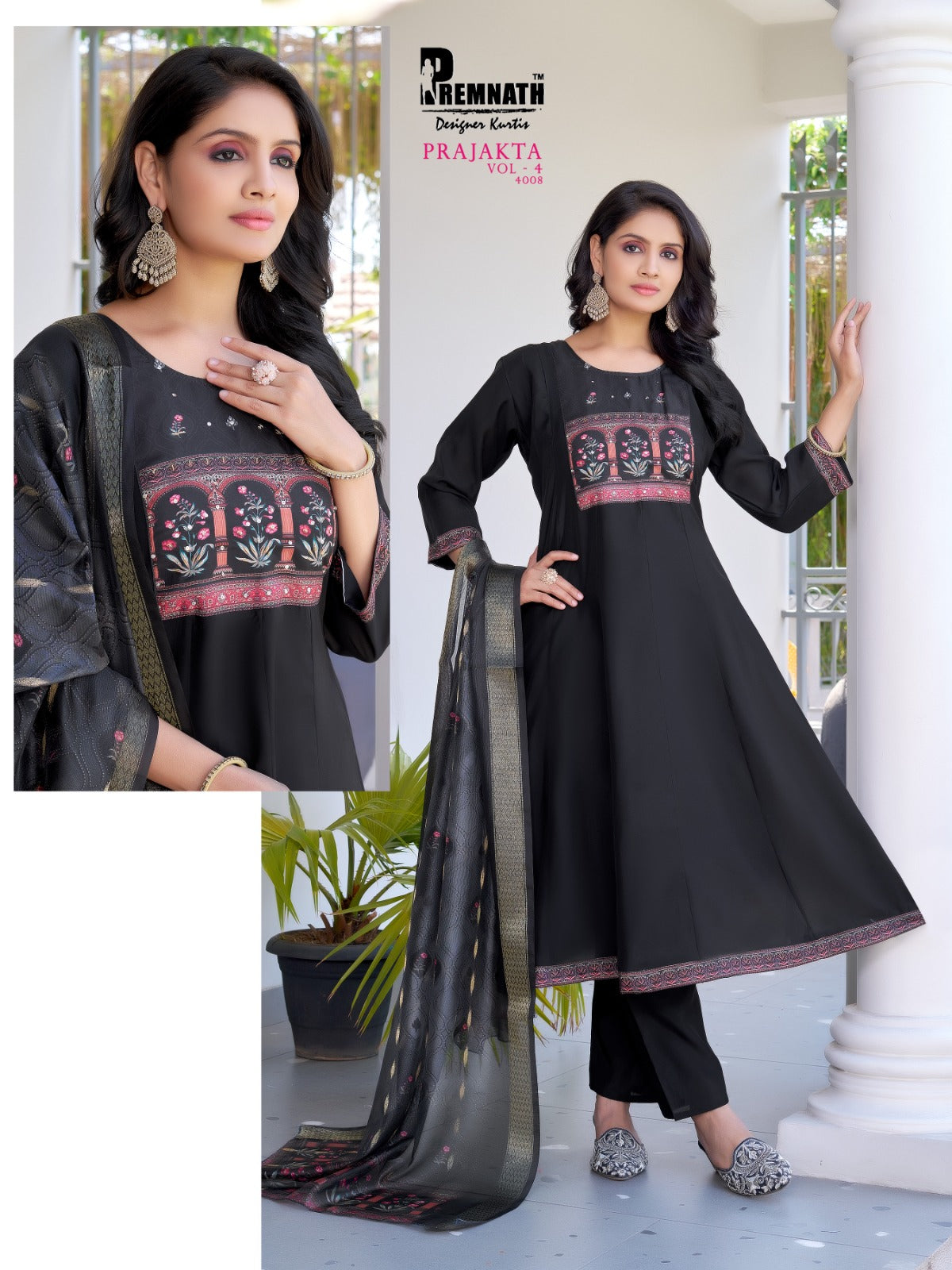 Prajakta Vol 4 Premnath Roman Silk Readymade Anarkali Suits Exporter