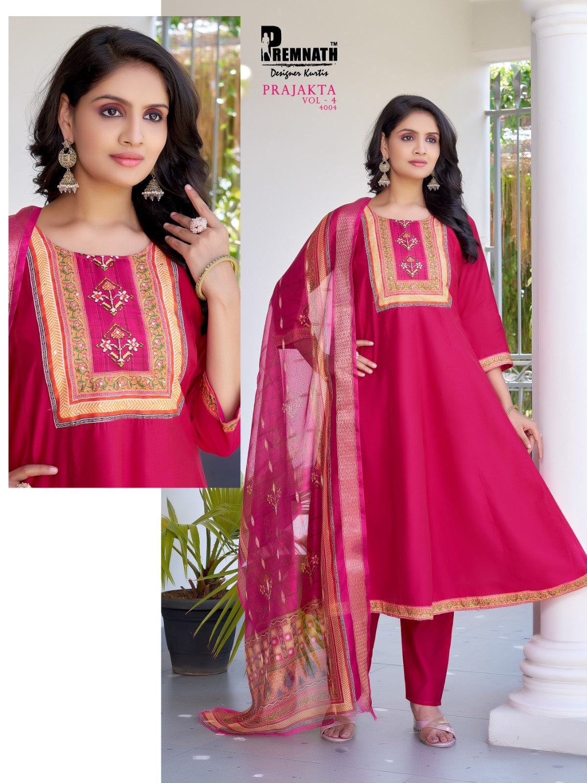 Prajakta Vol 4 Premnath Roman Silk Readymade Anarkali Suits Exporter