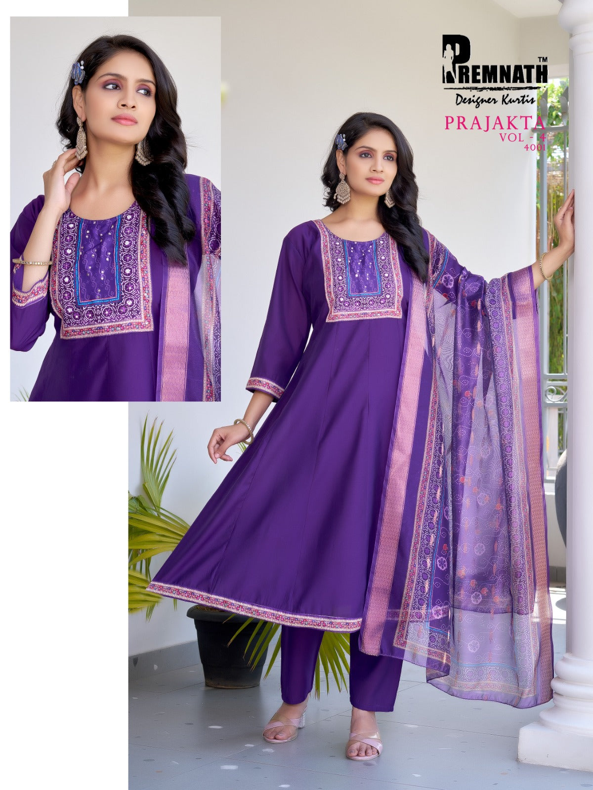 Prajakta Vol 4 Premnath Roman Silk Readymade Anarkali Suits Exporter