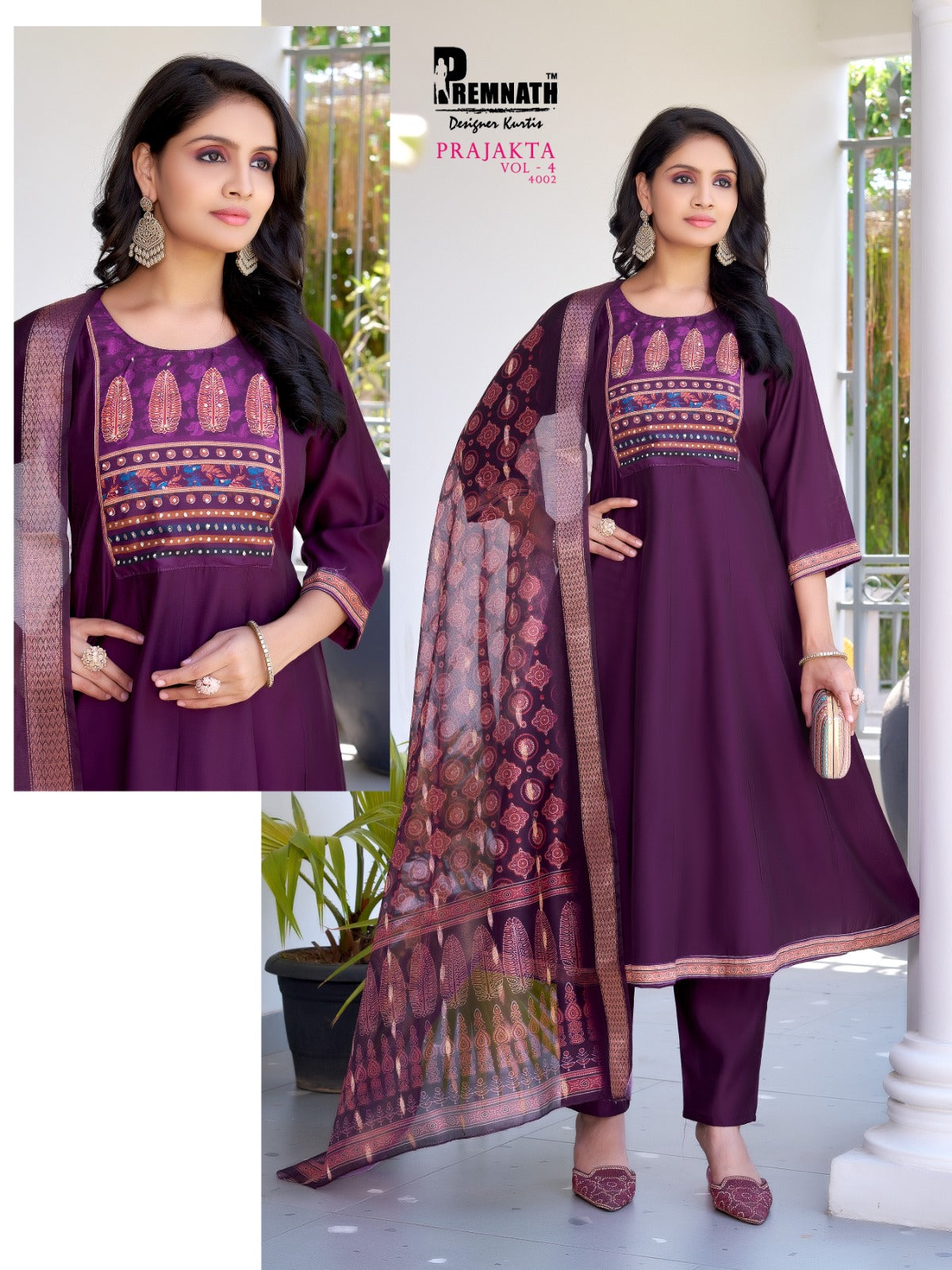 Prajakta Vol 4 Premnath Roman Silk Readymade Anarkali Suits Exporter