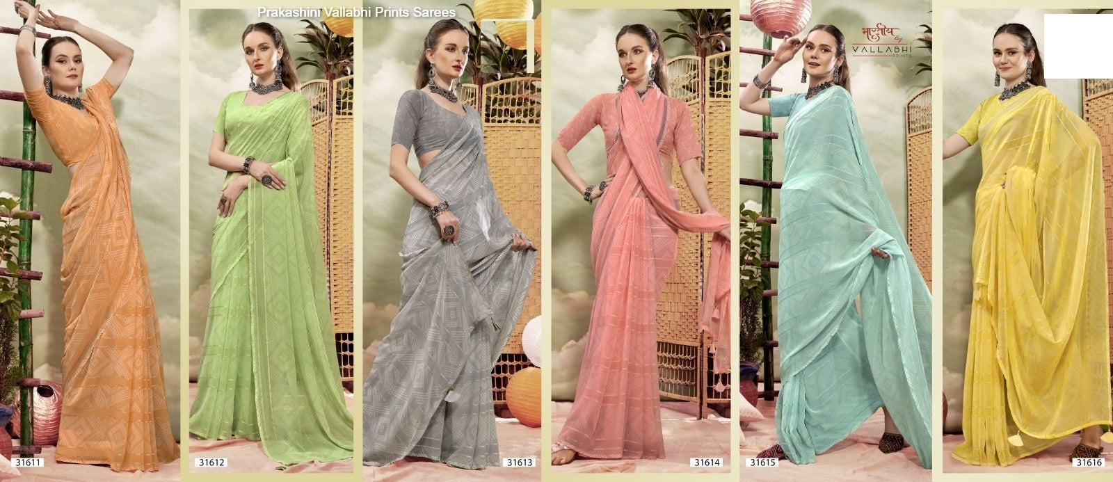 Prakashini Vallabhi Prints Georgette Sarees Wholesale Price
