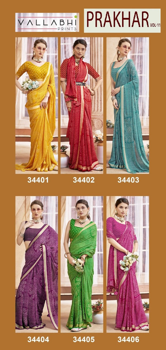 Prakhar Vol 11 Vallabhi Prints Moss Sarees Wholesaler